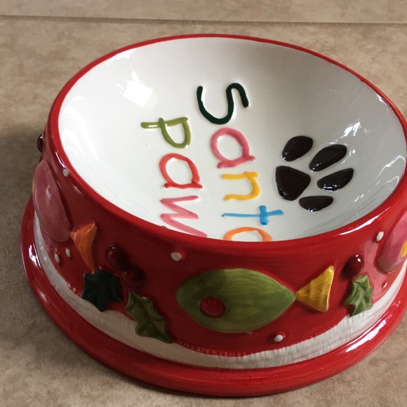 Santa’s Paws cat dish - Picture 3 of 3